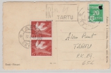 Estland Nrn.: 2 u.a. auf Einschreiben- Ortspostkarte innerhalb Tartus