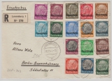 Luxemburg, 1- 16 (Kompletter Satz!) auf Einschreiben- Brief von Luxemburg nach Berlin