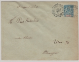 Neu Kaledonien, 1894, GS- Umschlag nach Ulm
