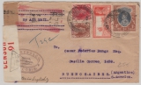 Indien, 1940, 1 R. und andere Werte in MiF, auf Lupo- Zensur- Brief nach Argentinien