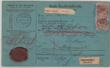 Nr.: 50 (2x) als MeF auf Auslands- Wertpaketkarte, von Brebach nach Appenzell ( CH)