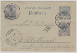 2 Pfg.- (Krone- Adler) GS + Nrn.: 52 + 53 als Zusatzfrankatur, gelaufen als Fernpostkarte von BahrenBusch nach Stuttgart