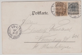 Nrn.: 52 + 54 als MiF auf Liebes- Postkarte von Leipzig nach Naumburg