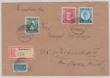 FRZ- Baden, Nrn.: 47- 49, als Satz- MiF auf Einschreiben- Fernbrief von Konstanz nach Lebenstedt, geprüft Schlegel BPP