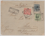 Suriname, 1905, nette MiF auf Brief via England nach Stettin