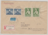 Nr.: 150 + 151 (je 2x) als MiF auf Einschreiben- Fernbrief von Freudenstadt nach Bad Krozingen