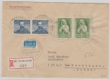 Nr.: 150 + 151 (je 2x) als MiF auf Einschreiben- Fernbrief von Freudenstadt nach Bad Krozingen
