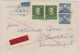 Nr.: 149 + 150 (je 2x) als MiF auf Einschreiben- Fernbrief von Kiel nach Osnabrück