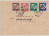 Nrn.: 289- 92, kpl. Satz auf Fernbrief von Berlin nach Dresden, mit Weltjugendfestspiele- Stempel, 1951