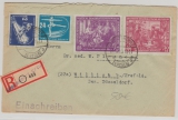 246- 49, 2 kpl. Sätze als MiF auf Einschreiben- Fernbrief von Grottendorf nach Willich
