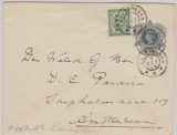 Niederländisch Indien, 1908,  nette MF auf GS- Umschlag, nach Amsterdam