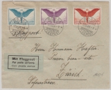 Schweiz, 1924 guter Flugpostbrief von Basel nach Zürich