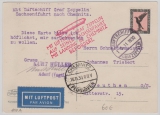 DR- Nr.: 382 als EF auf Zeppelin- Postkarte nach Beuthen, zur Sachsenfahrt 1930, rs. Foto  Landung in Reichenbach i. V.