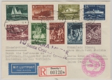 Danzig Nrn.: 284- 288 + 302- 305 zusammen auf E.- Lupo- Zeppelinbrief von Danzig nach den Canarischen Inseln