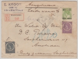 Niederländisch Indien, 1905,  20 Cent Überdruck- GS- Umschlag mit ZF als E.- Brief nach Amsterdam