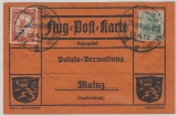 Nr.: 85, + Flugpostmarke IV, 1912, als MiF auf Luftpostkarte von Darmstadt nach Mainz, + entsprechenden Stempeln