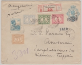 Niederländisch Indien, 1930,  12,5 Cent Überdruck- GS- Umschlag mit 5 Farben- ZF als E.- Brief nach Amsterdam