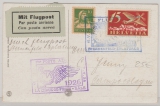 Schweiz, 25 Rp. MiF, 1926, als Flugpost- Fernpostkarte von Sternefeld nach Campocologno (?)