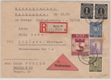 Storkow Nr. 14 A, in MiF mit anderen Werten, auf E.- Nachnamebrief von Berlin nach Kölleda