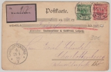 Nrn.: 46 + 47 als MiF auf Nachnahme- Fernpostkarte von Leipzig nach Charlottenburg