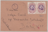 Italien, 1942, 50 Cent (2x) als MeF auf Auslandsbrief von Triest nach Berlin, mit Zensur (4x)