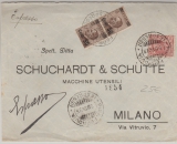 Italien, 1924, 1,1 Lire Misch- Frankatur auf Expres- Fernbrief von Pisa nach Milano