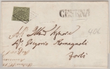 Italien, Vorläuferstaaten, Kirchenstaat, ca. 1855 (?), 2 Bajone EF auf Fernbrief von Gesena nach Korli