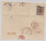 Italien, Vorläuferstaaten, Kirchenstaat, ca. 1863, 5 Bajone EF auf gr. Briefstück