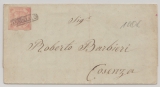 Italien, Vorläuferstaaten, Neapel, ca. 1855, 2 G EF auf Brief nach Cosenza