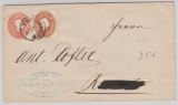 Österreich, ca. 1860, 15 Kreuzer MiF auf Brief von Insbruck nach Rover...