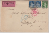 Schweiz, 1916, 55 Rp. MiF auf Express- Auslandsbrief von Ottlikon nach Graz (A) mit interessanter Zensur!