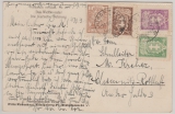 Litauen, 1929, nette MiF des 2, 3, 5 + 10 Centu / Centai- Wertes, auf Auslandspostkarte nach Chemnitz