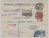 Maroco, 1948, nette MiF auf Auslands- Lupo- Einschreibenbrief nach Manchester (GB)