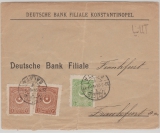 Türkei, 1924, nette MiF auf Auslandsbrief von Galata nach FF/M