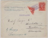 Honduras, 3 Centavos- Frankatur mit Halbierung, als Auslands- Einschreibenbrief von Tegucialpa nach Leipzig