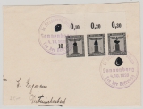 Sudetenland, 1938, D144 OR (3x) auf gr. Briefstück mit entspr. Befreiungsstempel