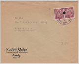 Sudetenland, 1938, Tschechoslovakische MeF auf Ortsbrief innerhalb Aussig, mit Befreiungsstempel