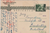 Kroatien, 1942, 1,5 Kuna GS + Zusatzfrankatur nach Brandeburg, mit 4x Zensur + Zusatzfrankatur bei Zensur entfernt