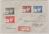 GG, 1941, Nrn.: 59-62 zus. als MiF auf Satzbrief- Einschreiben, von Warschau nach Reutlingen