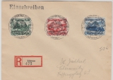 DR 695-97 als MiF auf Satzbrief- Einschreiben von Adenau nach Chemnitz, mit anlaßbezogenem Sonderstempeln