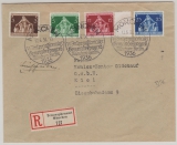 DR 617- 20, kpl. Satz auf Einschreiben- Fernbrief, von München nach Kiel, mit Sonderstempel