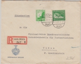 DR 670 u.a, als MiF auf Einschreiben- Auslandsbrief von Lorch nach Vaduz! An die Verschleißstelle für Postwertzeichen!!!