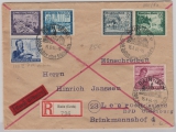 DR 888- 893, kpl. Satz auf Eilboten- Fernbrief, von Rain nach Leer, rs. mit Eingangsstempel, 888 mit Plf. VI