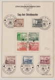 DR 651- 659, kpl. Satz auf Gedenkblatt zum Tag der Briefmarke 1938, mit entspr. Sonderstempel