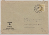 DR, 1941, Mi.- Nr.: D 152 als EF auf Partei- Dienst- Fernbrief von Potsdam nach Gräbendorf