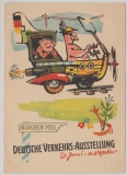 BRD Mi. Nr.: 169 + 166auf Ausstellungspostkarte (+Stempel) zur Dt. Verkehrs- Ausstellung München, 1953, nach Süd-Afrika
