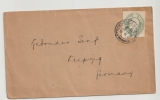 GB, 1908, 1/2 Penny GS- Ausschnitt als EF auf Auslands- Drucksache von Stockwells nach Leipzig