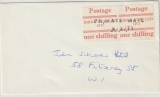 GB, 1971, Poststreick, Lokalausgabe John S. Cube LTD, 2x One Shilling als MeF auf Brief