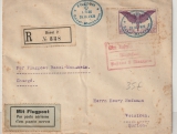 Schweiz, 1925, 1 Franc Flugpostausgabe vom ER, als EF auf Erstflugbrief von Basel nach Mannheim