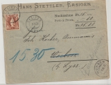 Schweiz, 1899, 30 Rp. EF auf Nachnahme- Fernbrief von Ersigen nach Worben, und zurück